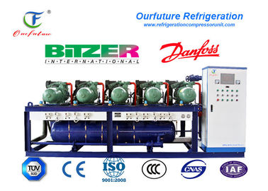 Tornillo de condensación de enfriamiento rápido 415V/3P/50Hz de la unidad de la cámara fría de la fruta R404a