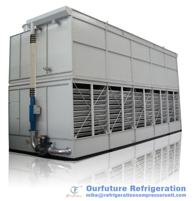 380V 3 condensador de la refrigeración por evaporación de la fase 50Hz para el sistema de refrigeración de la conservación en cámara frigorífica